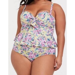 torrid Tie Front Midkini Floral Size 1X QAnd 2X